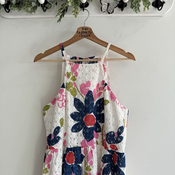 TRINA TURK Petaluma Dress Retro Mod Colorful Flower Power Lace Fit & Flare 12 - Picture 5 of 5